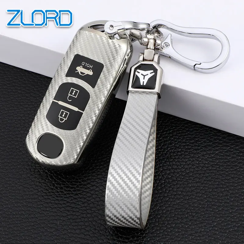 

Carbon car key cover key case For Mazda 2 3 6 Atenza Axela Demio CX5 CX3 CX7 CX9 2015 2016 2017 2018 2019 2/3 Buttons Auto Bag