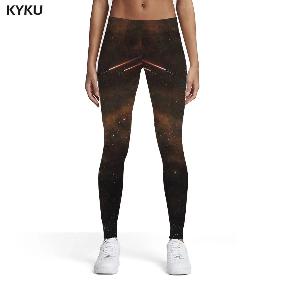 

KYKU Universe Leggings Women Space Spandex Nebula Sexy Meteor 3d Print Womens Leggings Pants Jeggings Fashion Summer Pencil