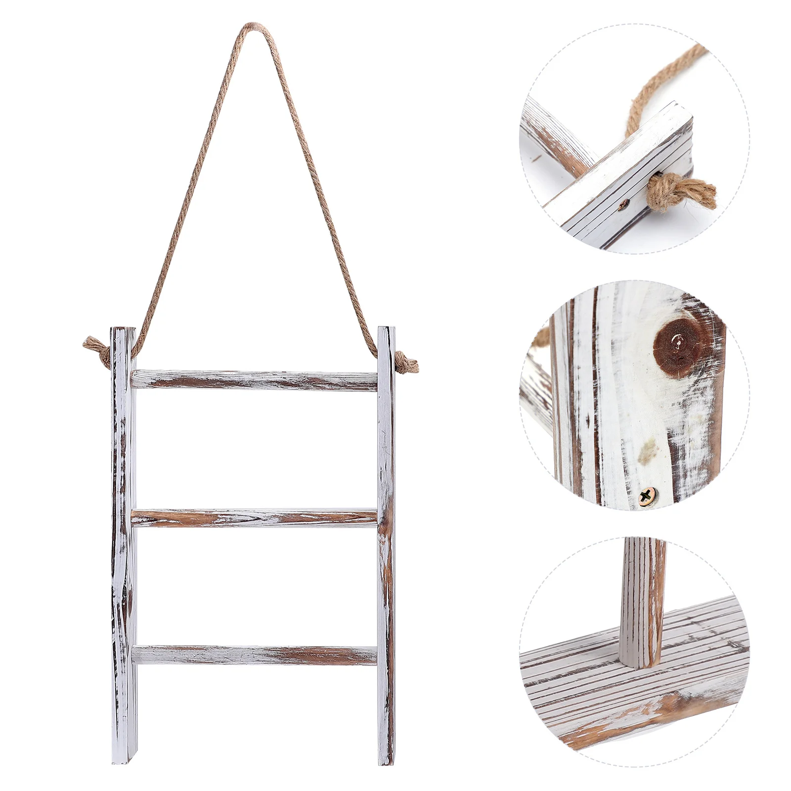 

Вешалка для полотенец с лестницей, настенная вешалка для полотенец в деревенском стиле, деревянные вешалки для полотенец с веревкой для дек...