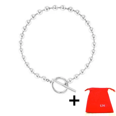 

2022 New Fit UNO De 50 Fashion Electroplating 925 Silver Color Charm Silver Color Bead Necklace Niche Popular Jewelry Gift