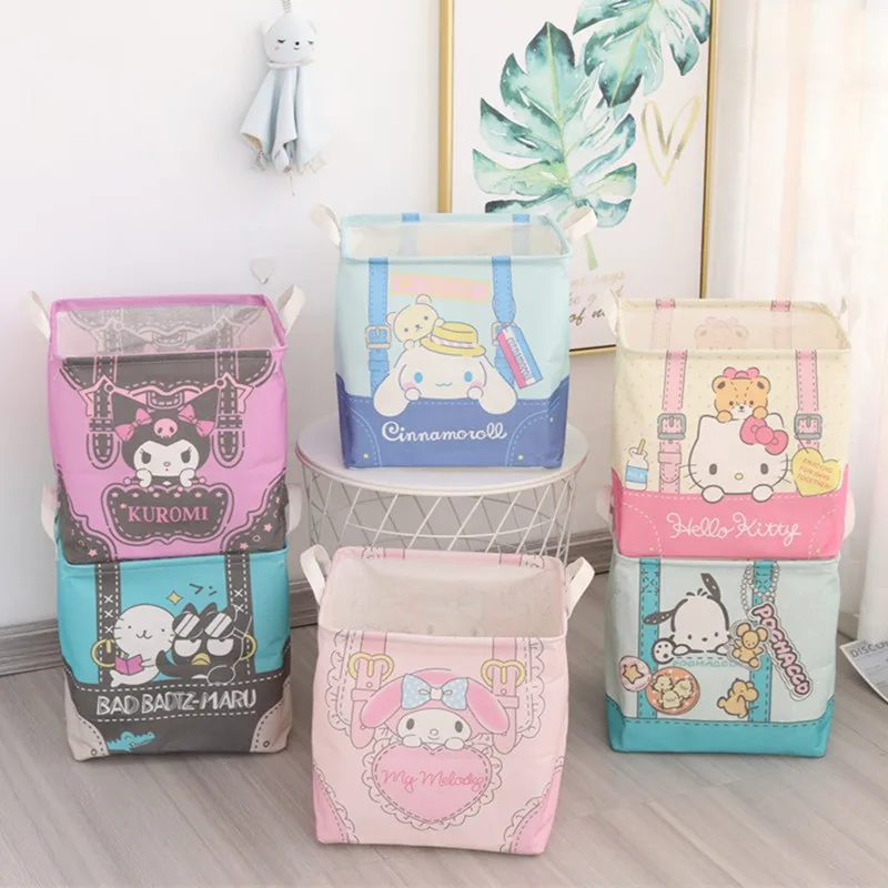 

Kawaii Sanriod аниме серия Kuromi Cinnamoroll Mymelody Hello Kitty складная корзина для хранения для мальчиков девочек подружки праздничный подарок
