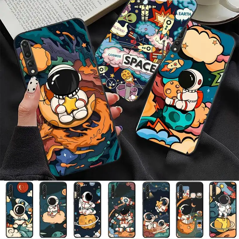 

FHNBLJ Cute Star Astronaut Phone Case for Huawei P30 40 20 10 8 9 lite pro plus Psmart2019