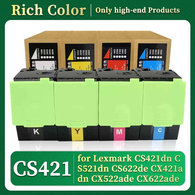 Картридж с тонером 2K 1 4 K для Lexmark CS421 CS421dn CS521 CS521dn CS622 CS622de CX421 CX421adn CX522 CX522ade CX622 CX622ade