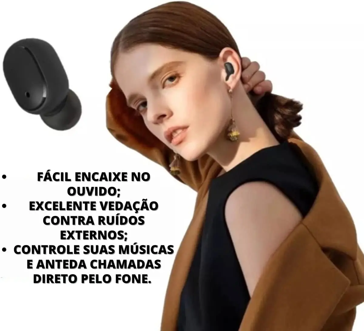 

NEW Fone De Ouvido Bluetooth Sem Fio Atende Ligação Compativel Com todos Aparelhos