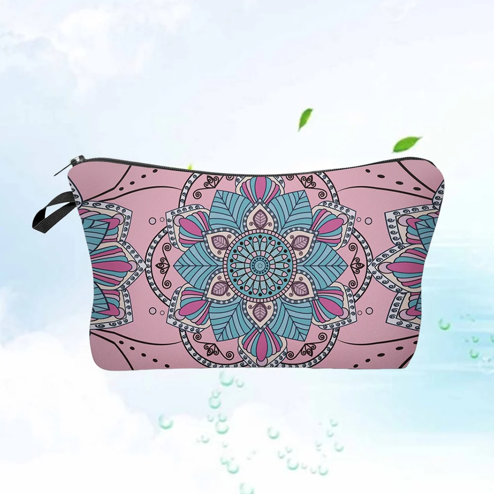 

Pouch Makeup Organizer Bag Pink Clutch Purse Zipper Miss Travel Toiletry