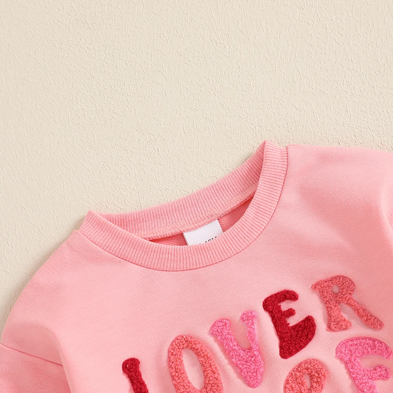 Толстовки на День святого Валентина для маленьких девочек с длинными рукавами