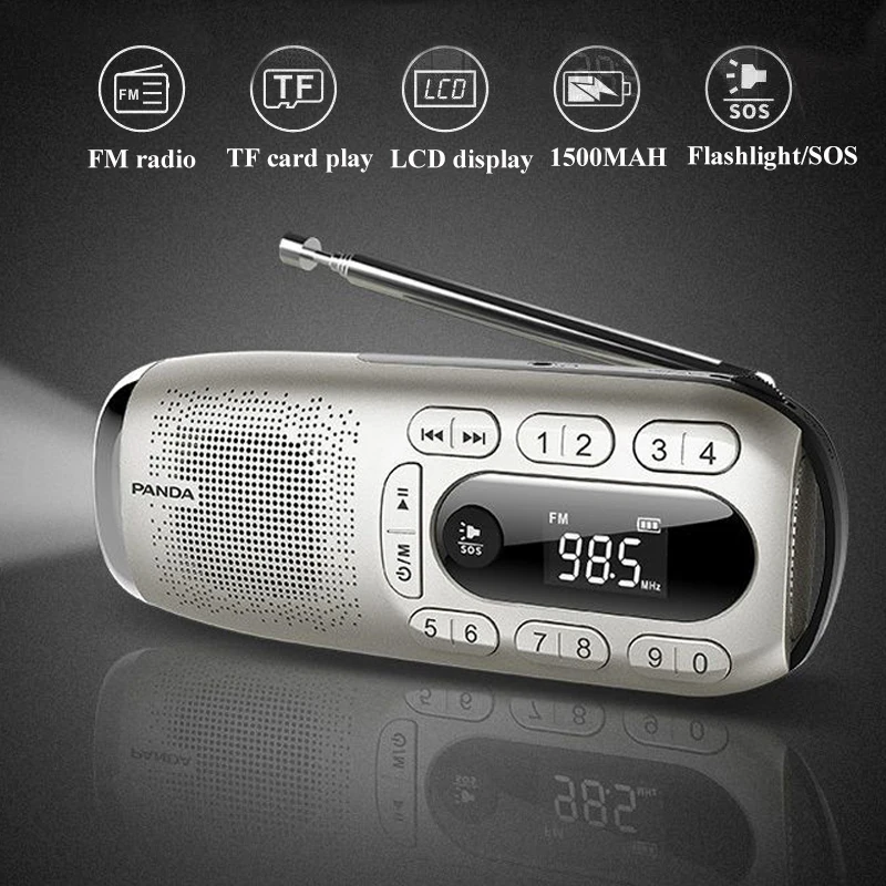 

Портативное мини-радио цифровой fm-радио приемник MP3 музыкальный плеер с ЖК-дисплеем фонарик Встроенный аккумулятор SOS