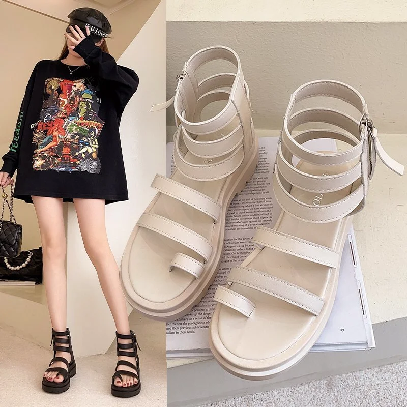 

Sandals Women Summer New Fashion Women's Sandals 2021 Solid Color Round Head Comfortable Open Toe Rubber Platform Shoes