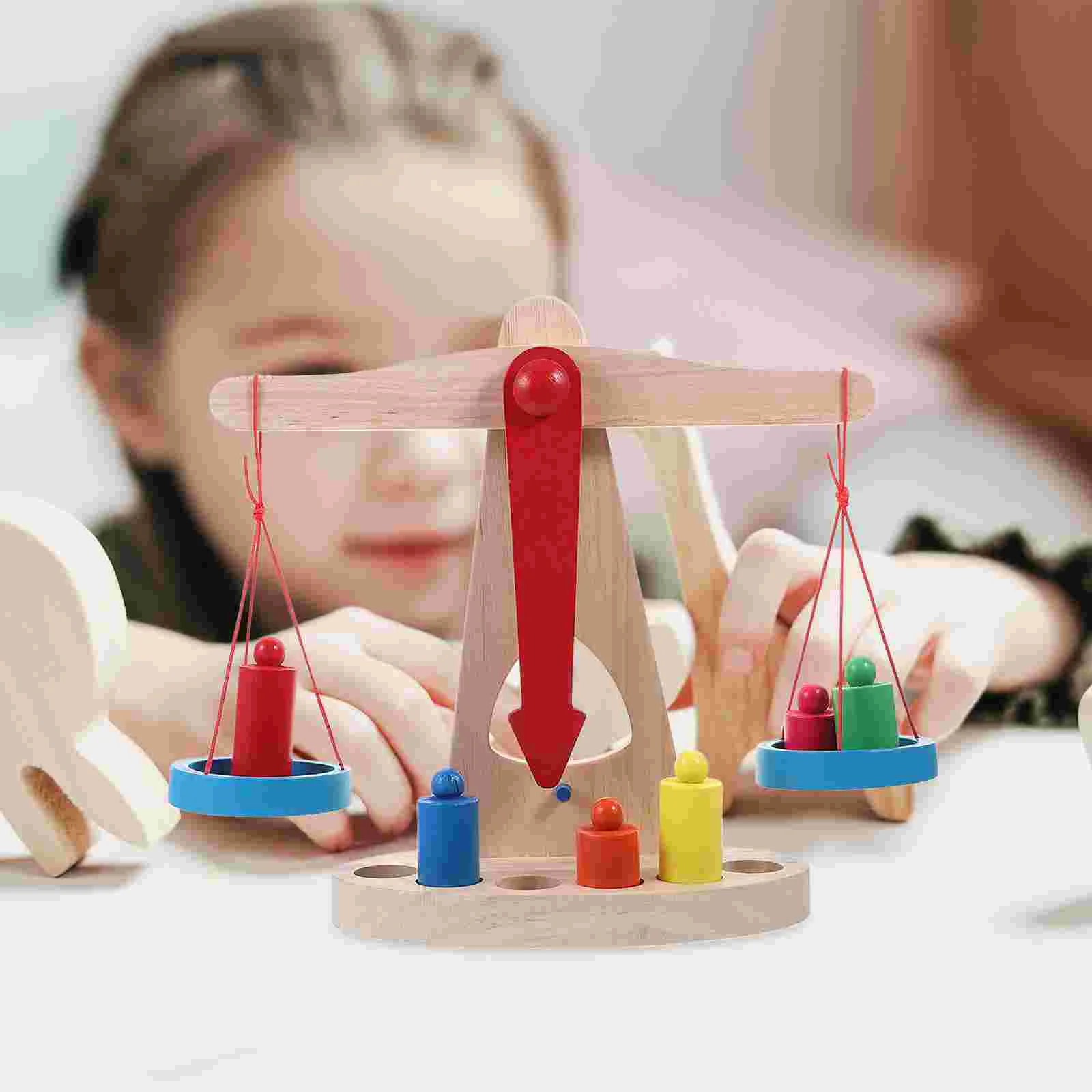 

Balance Scale Wood Model Assemble Toy Educational Children Kids Plaything Wooden