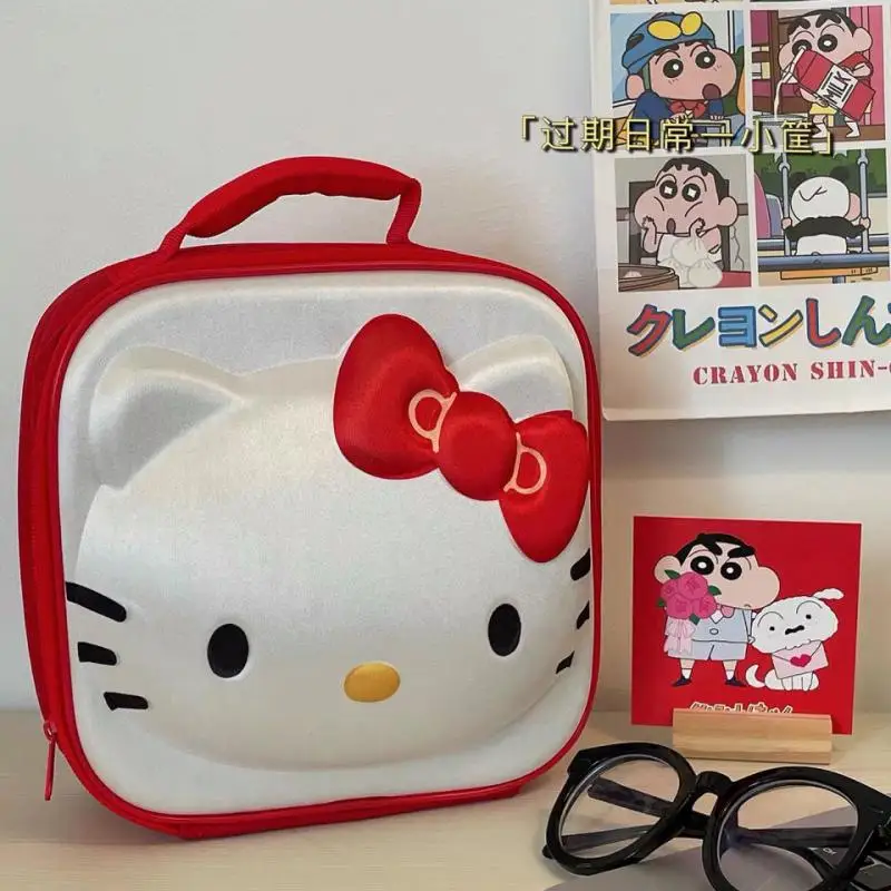 

Kawaii Sanrios аксессуары Hello Kittys новая мультяшная Милая холщовая косметичка портативная 3D сумка большой емкости для куклы подарок на день рожден...