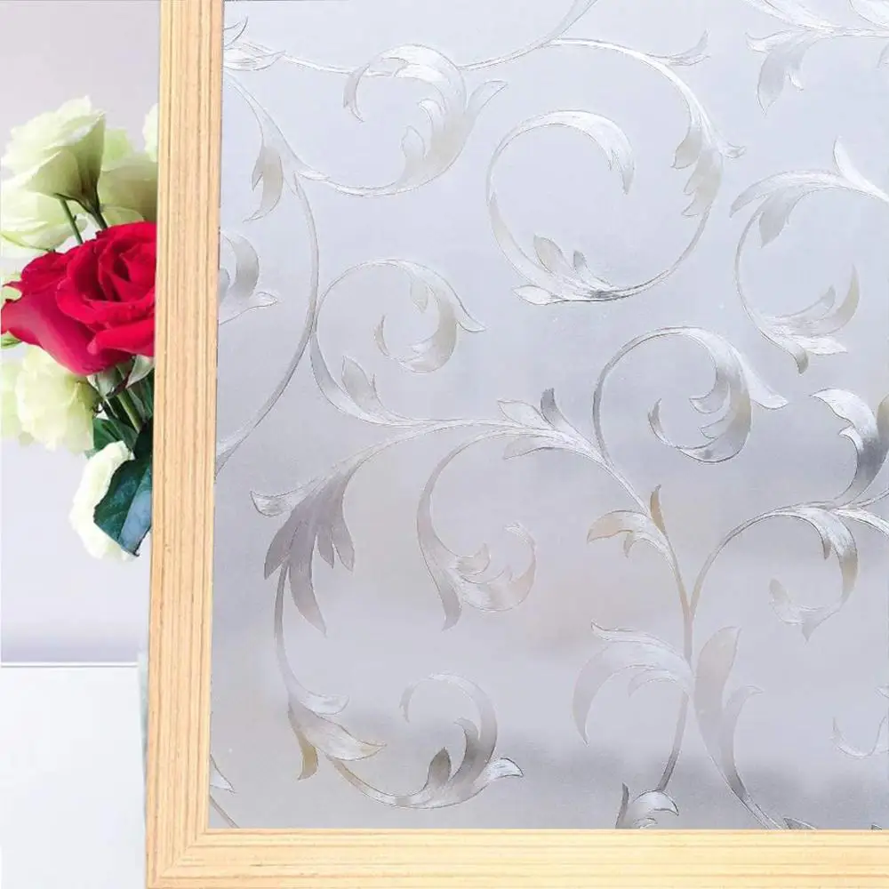 

200Cm Privacy Decorative Window Film Non-Adhesive Static Cling 3D Glass Sticker Removable Door Tinted Sun Protection Vinyl
