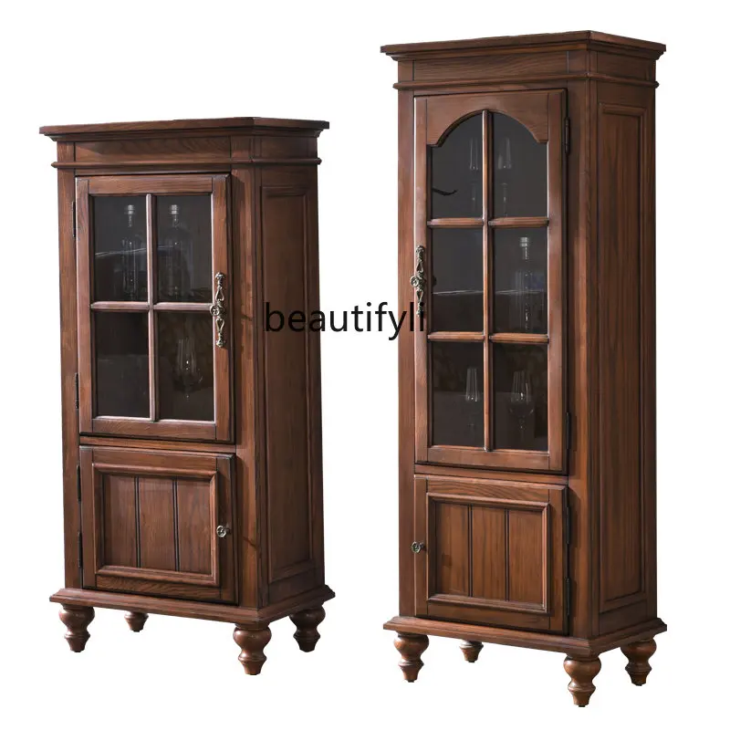 

Винный шкаф из ясеня, боковой шкаф для гостиной, телевизора, американский шкаф с перегородками для прихожей, однодверный чайный шкаф