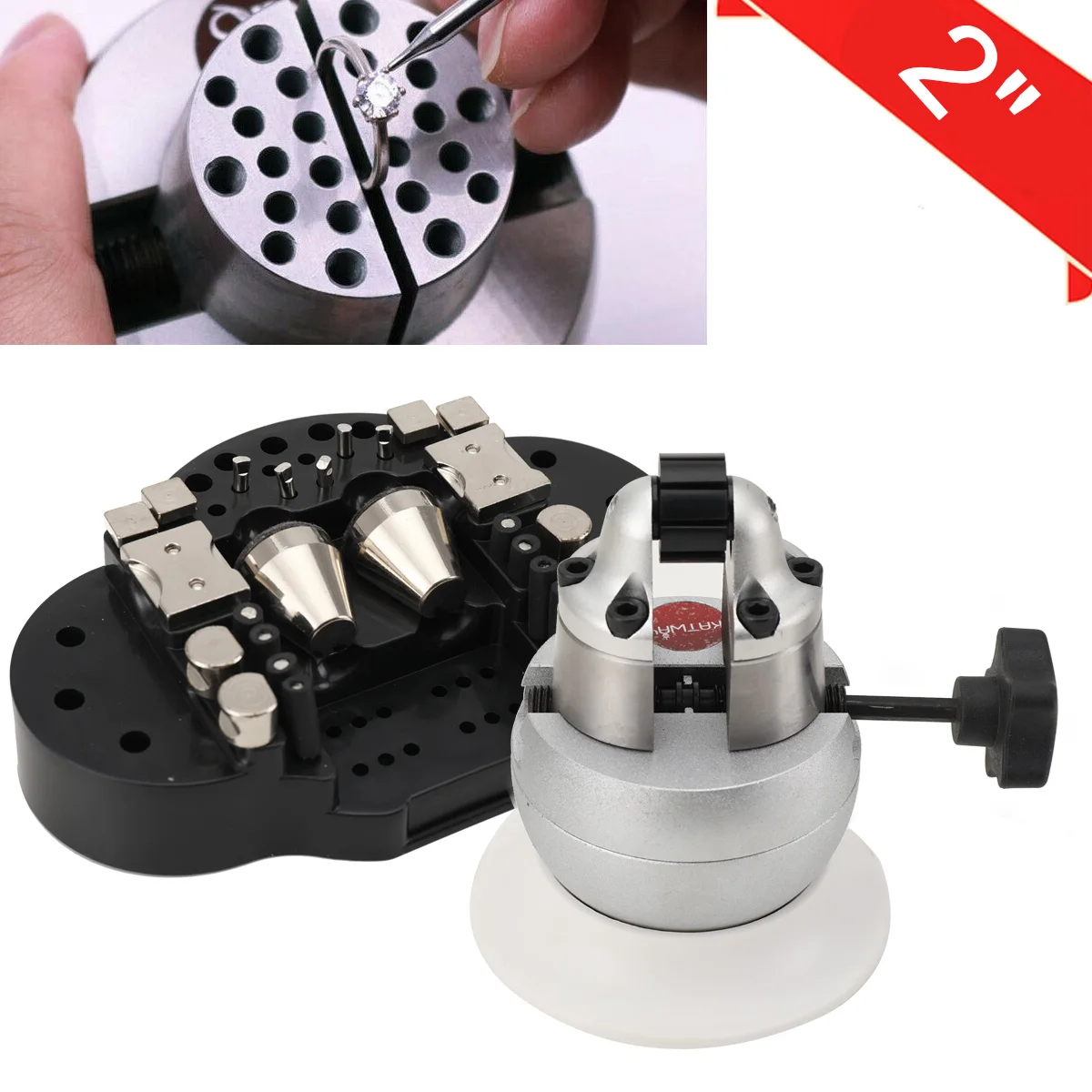 

Мини-тиски с гравировальным шариком, полный комплект, ювелирное оборудование, 2-дюймовый Алмазный каменный блок, кольцо, регулируемые инструменты для резьбы с 63 шт. насадок