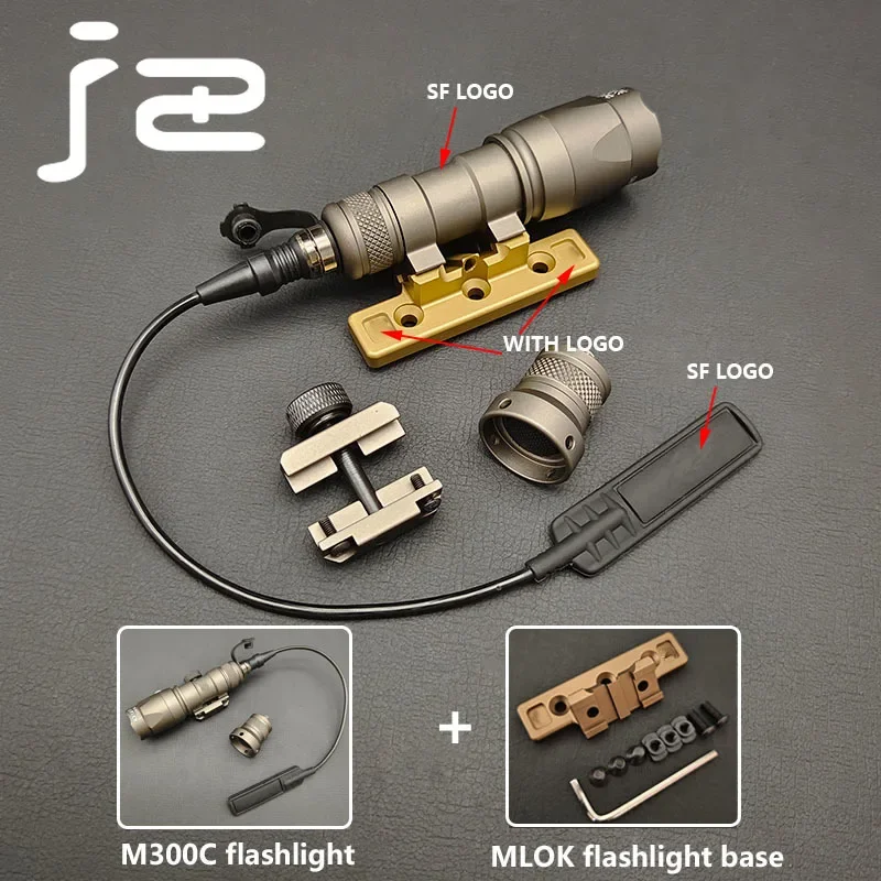 lekkość AIrsoft Tactics SF M600C M300C latarka chwilowo-on/Contstant-On LED białe światło M300 M600 broń myśliwska zestaw podstawy latarki