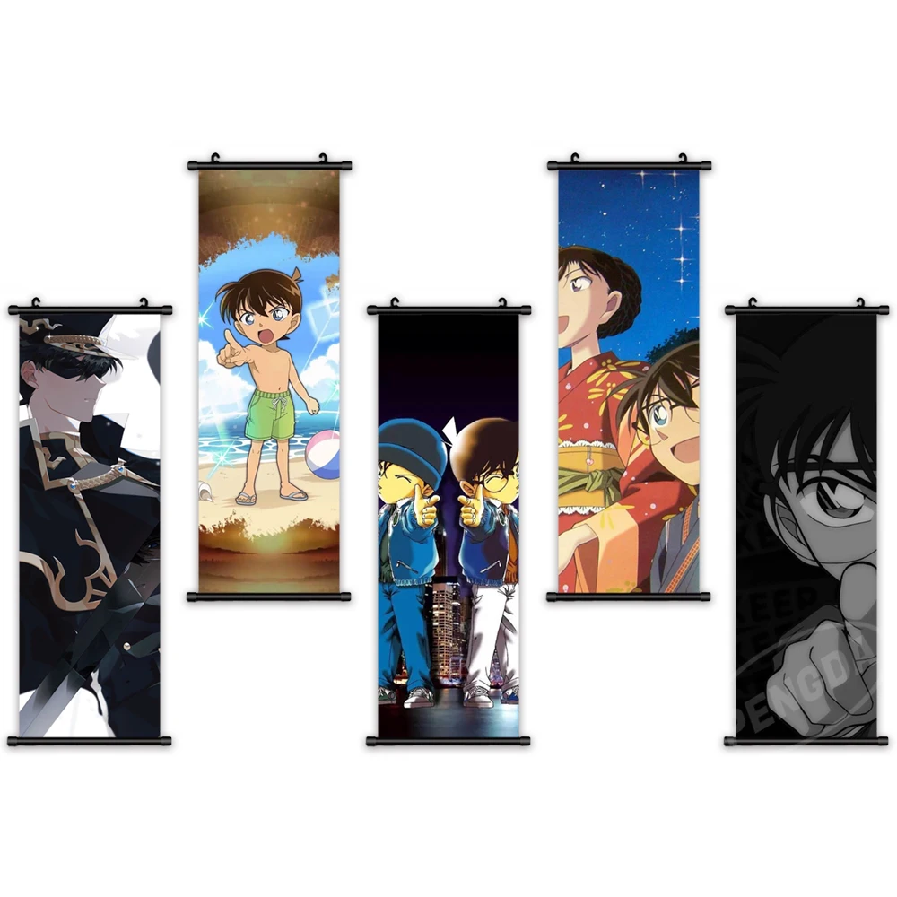 Настенная аниме искусство пластиковый свиток подвесная картина Детектив Конан