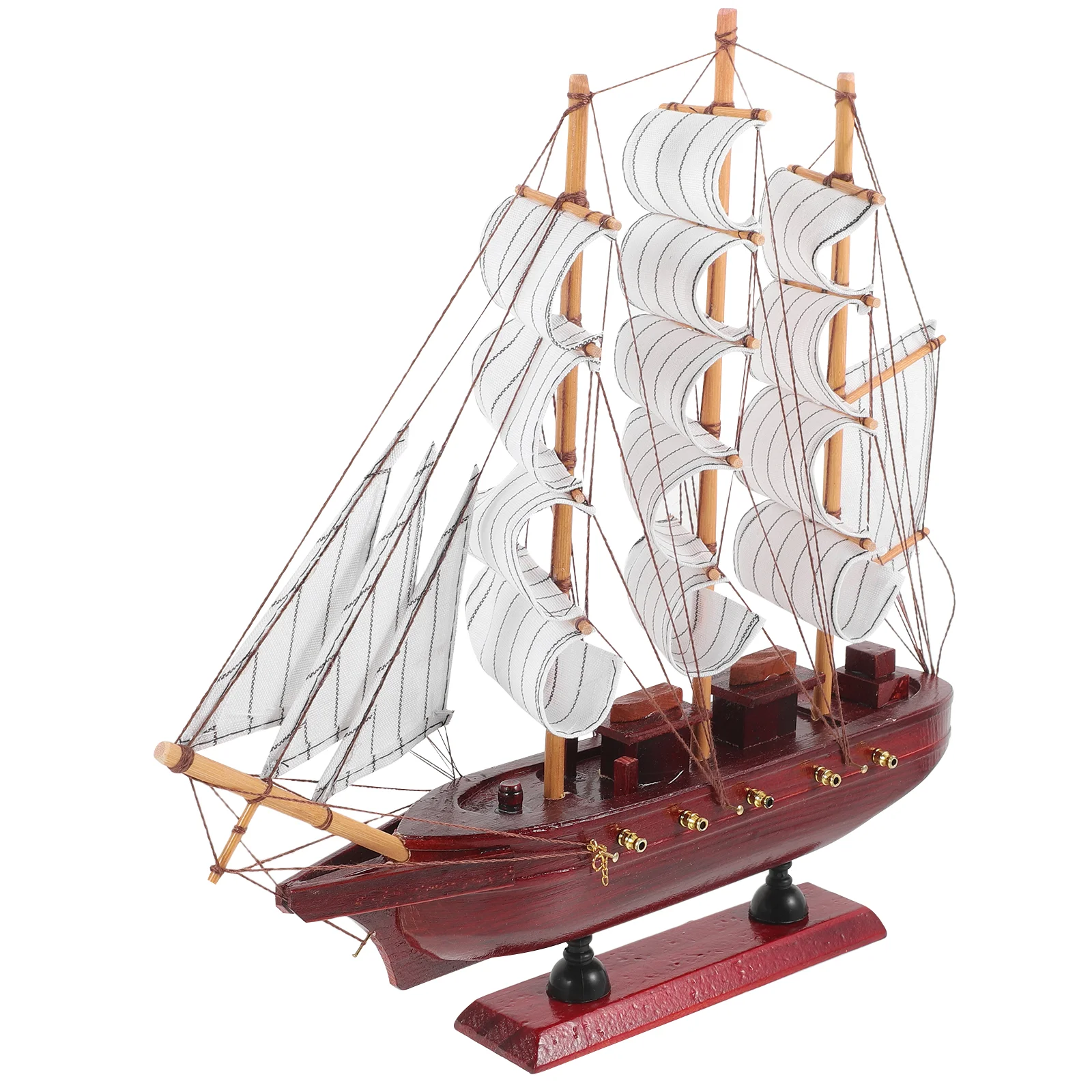 

Sailing Boat Ornament Nautical Sailboat Decor Wooden Sailing Boat Model Desktop Sailboat Decor