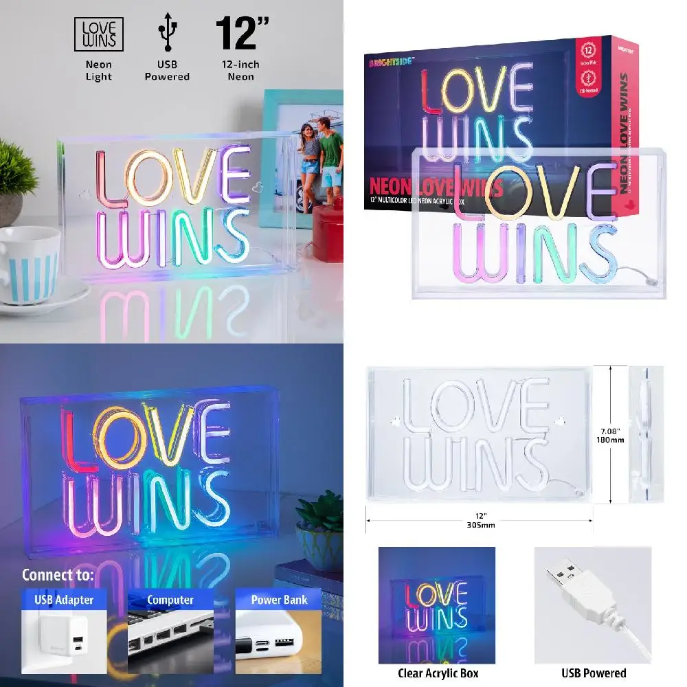 

Light Art Decoration New USB Powered 12x8 Multicolor Acrylic LED Neon Box, Bright & Colorful Art Decoration Sign Light for Home,