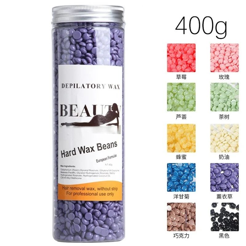 

400g/bag Hard Wax Beans No Strip Depilatory Hot Film Hard Wax Pellet Waxing Bikini Face Hair Removal Bean For Women Men