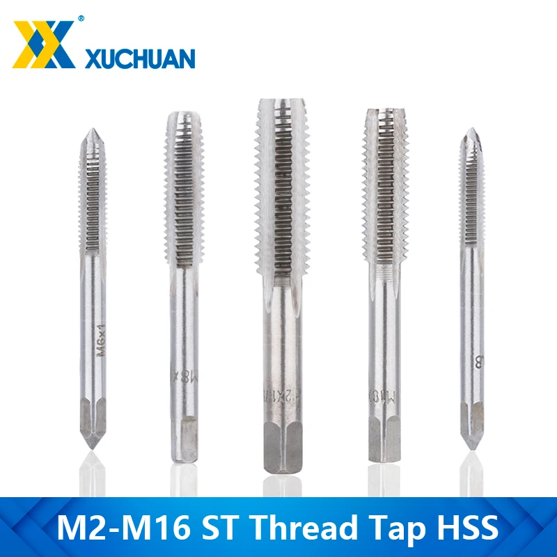 

ST Thread Tap HSS Steel Screw Tap Drill Bit Machine Metric Tap M2/M2.5/M3/M4/M5/M6/M7/M8/M9/M10/M12/M14/M16 Hand Tools