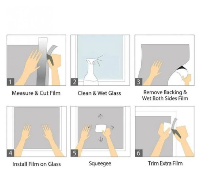 Водонепроницаемая оконная пленка для ванной комнаты с цветами матовая