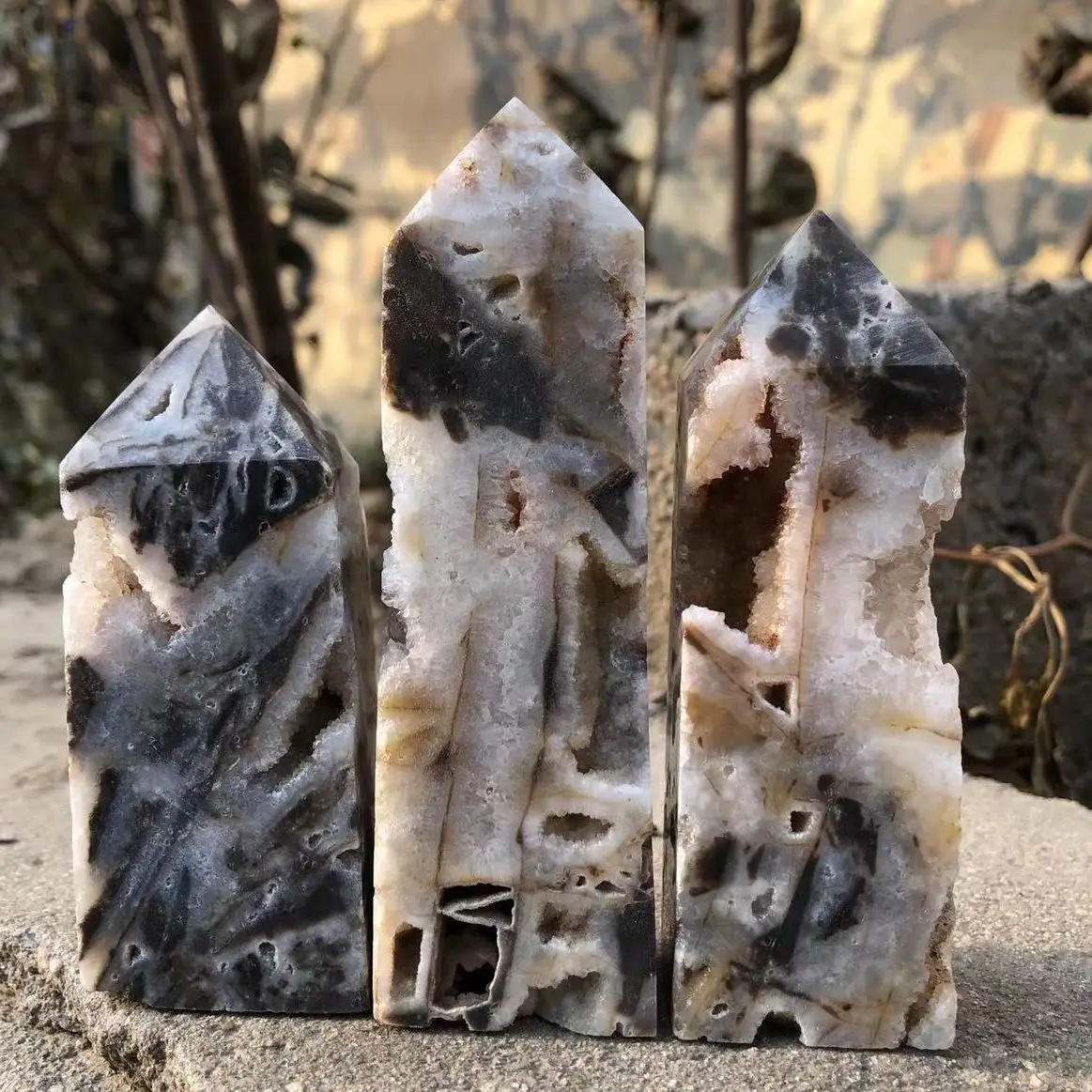 

Натуральный кристалл Sphalerite руда Druse четыре стороны формы точки рейки лечебный камень