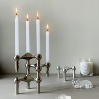 creative metal candle hold ornaments can be stacked nordic romantic dining table candlestick decoration for home decor gift