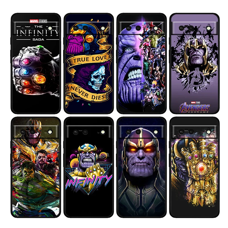 

Marvel Avengers Thanos Shockproof Cover for Google Pixel 6 6a 6Pro 5 5a 4 4a XL 5G Black Phone Case Shell Soft Fundas Coque Capa