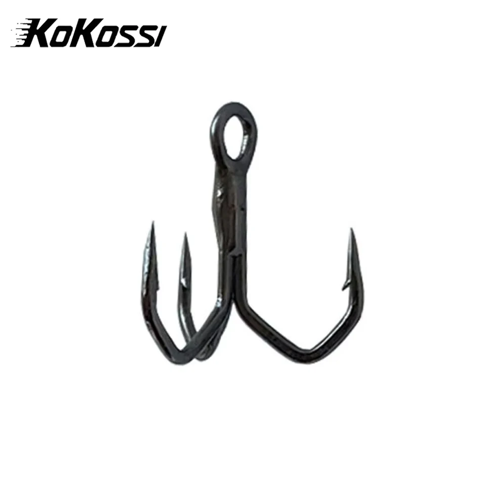 KoKossi 10 шт. #/12 #/14 #/16 # Высокоуглеродистая сталь тройной крючок черный морской воды