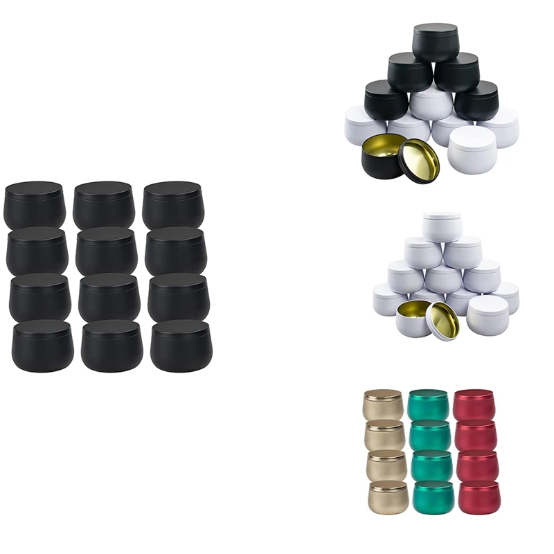 Акция! Жестяные банки для свечей с крышками-12 банок 8 унций металлические