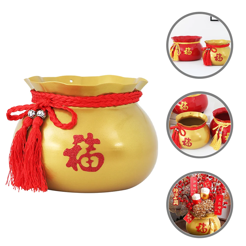 

Chinese Style Blessing Flower Bucket Delicate Flowers Floral Arrangements Organizer