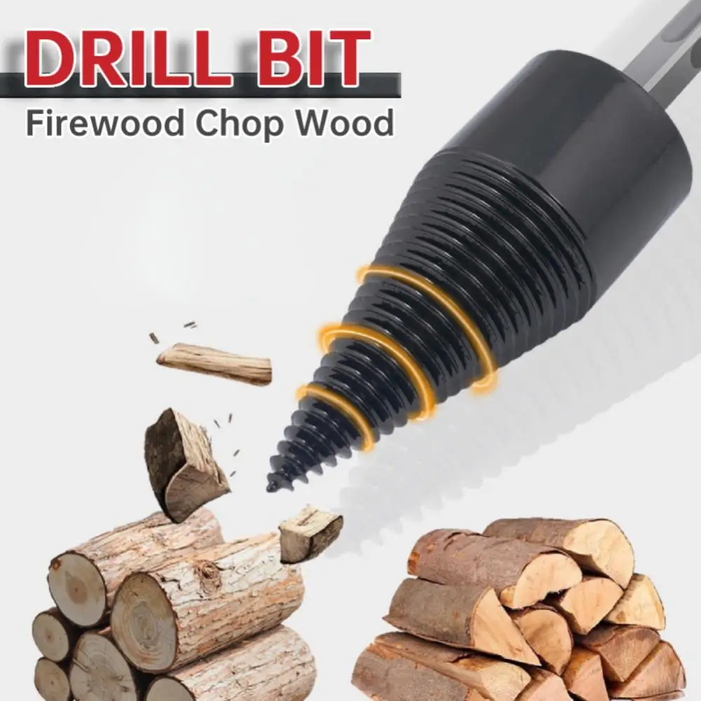 

Firewood Drill Bit Straight Groove Step Drill Bit Set High-carbon steel Metal Hole Cutter Electric Wood Chopping Device 32-42mm