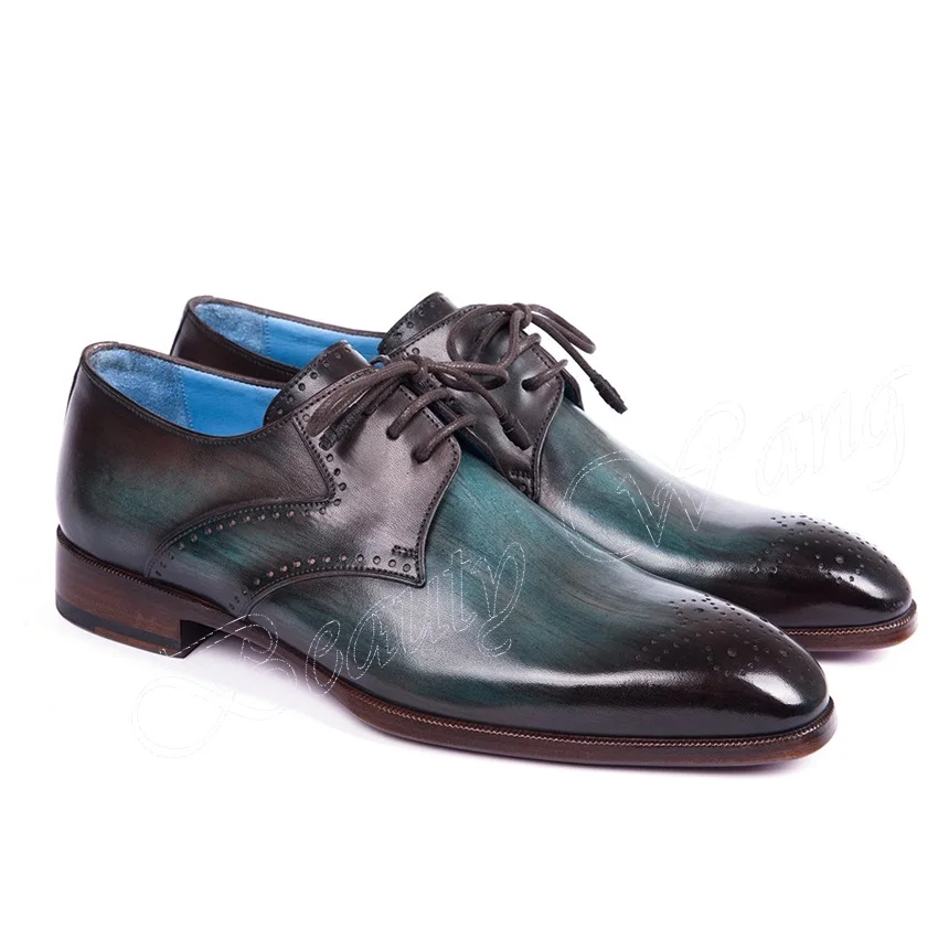 

Мужские кожаные туфли, черные, синие туфли-лодочки с перекрестной шнуровкой, градиентные цвета, большой размер 47, 2023
