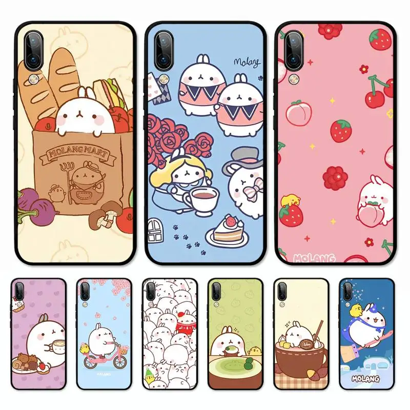 

kawaii Tea with Molang Phone Case for Vivo Y91C Y11 17 19 17 67 81 Oppo A9 2020 Realme c3