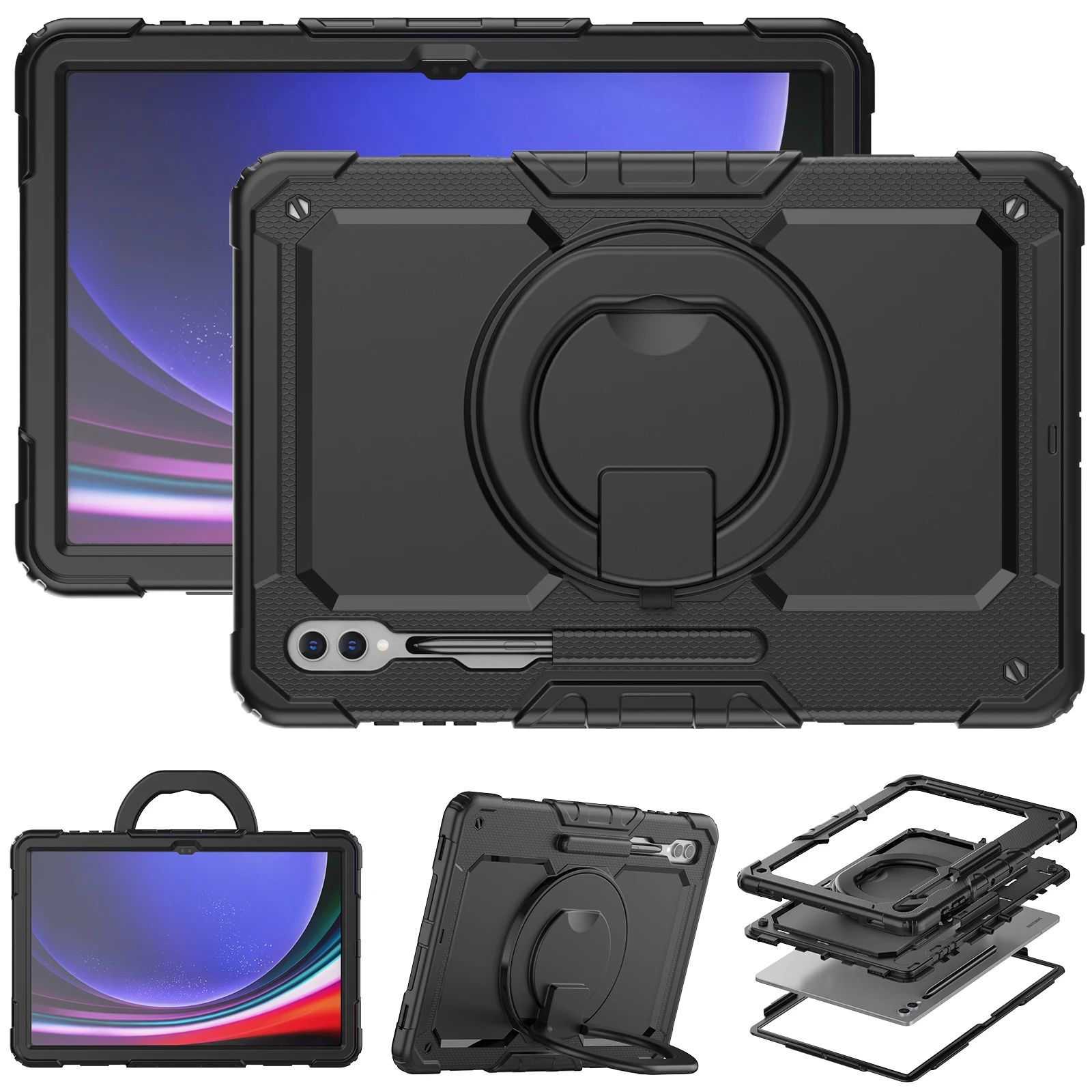 Тяжелый защитный чехол для Samsung Galaxy Tab S8 S9 S10 Ultra X900 X920 X910B 14 6 дюйма с 360° °