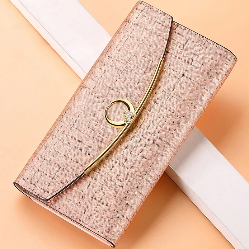 Women Wallets Luxury Genuine Leather Purses for Woman 2022 Fashion Long	Elegant Money Bags with Card Holder Coin Pocket