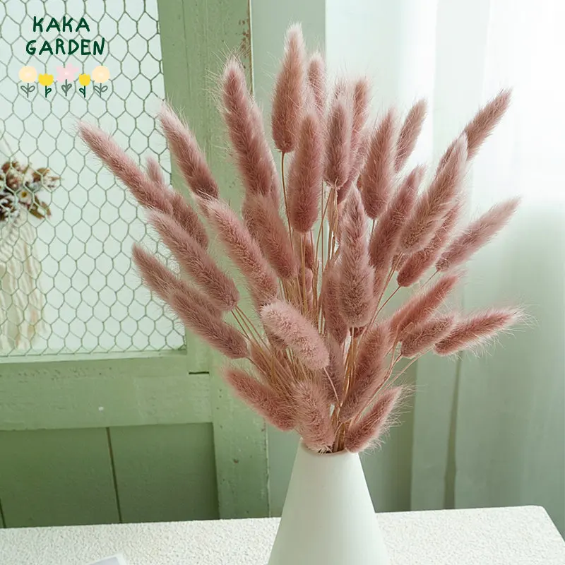 

40-60pcs Dried Flowers Rabbit Tail Grass Boho Wedding Garden Decoration Natural Fluffy Home Decor Photo Props Colorful Bouquet