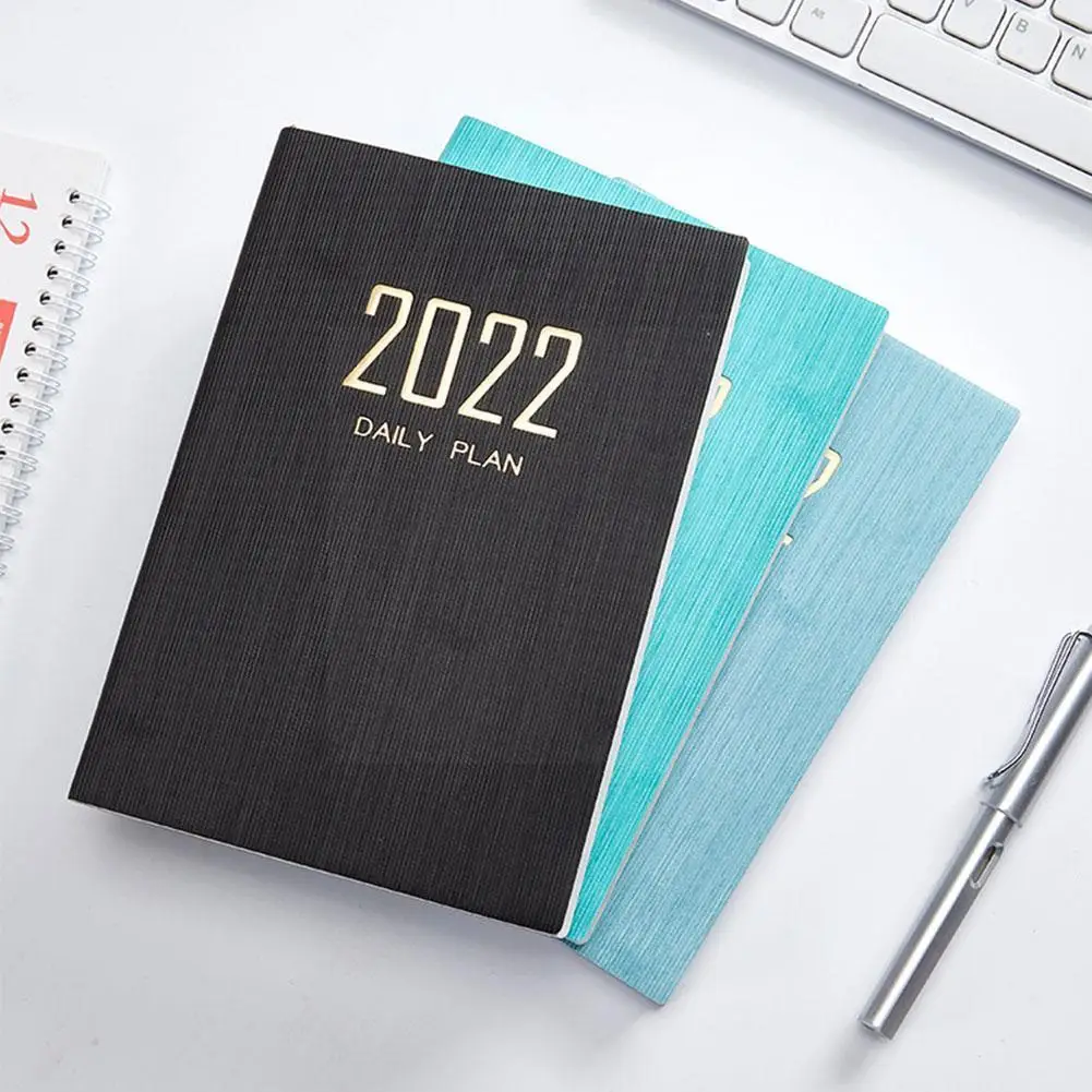 

2022 Planner English Version Agenda Notebook Goals Supplies School Habit Stationery Notebook Office Diary Schedules Y5g0