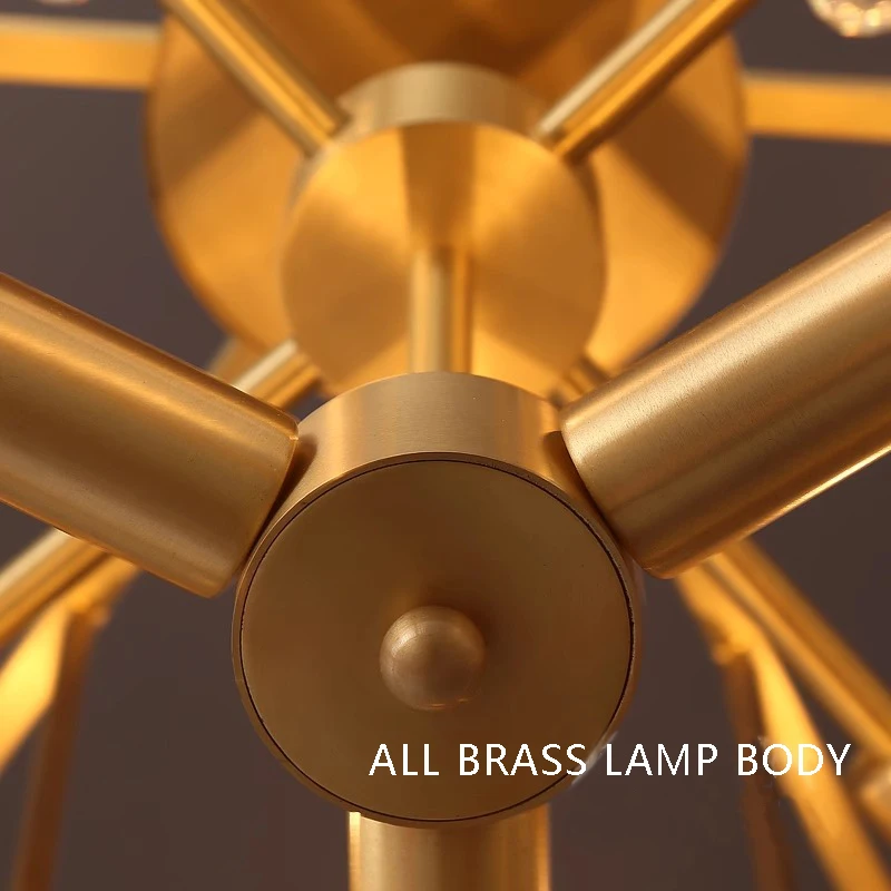 Люстры из латуни и стекла минималистичный дизайн 2024 Золотая Подвесная лампа