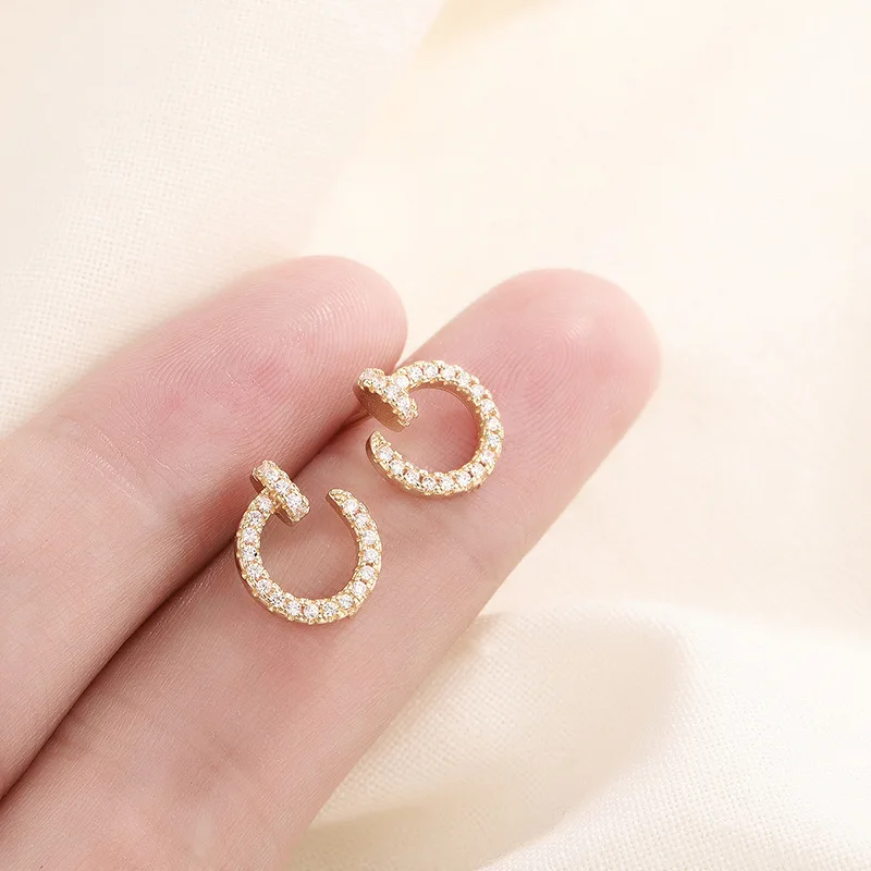 Модные круглые серьги-гвоздики с фианитами для женщин, корейские простые серьги Для Пирсинга Ушей, Jeewlry, подарок