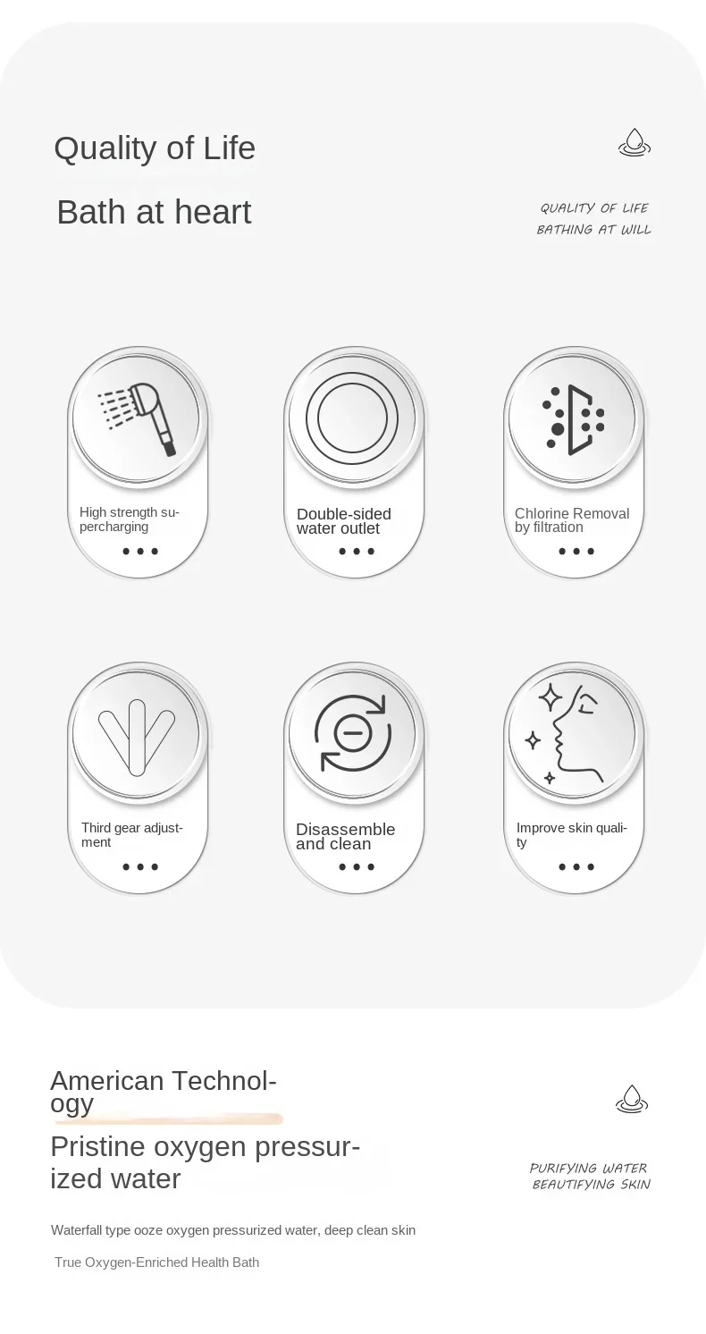 Двусторонняя насадка для душа с наддувом красоты ванна высокого давления