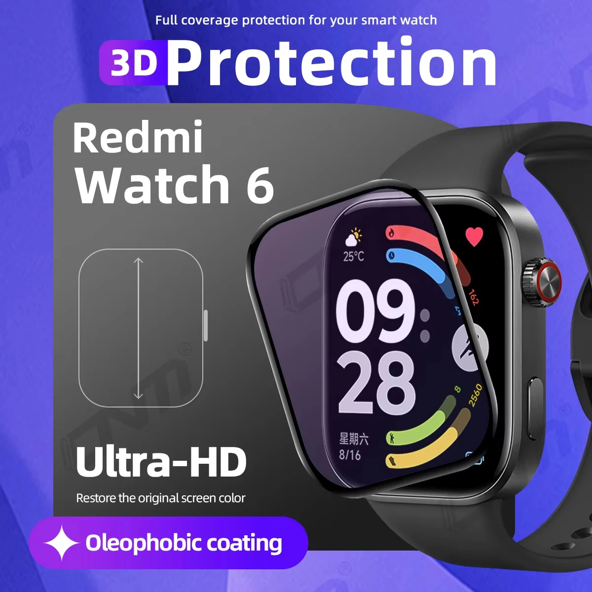 Фото 1-5 шт. мягкая пленка для Xiaomi Redmi Watch 6, аксессуары для умных часов, защитная пленка для экрана, композитная жесткая закаленная пленка для Redmi Watch 6 №2