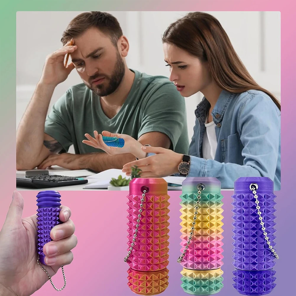 Фото Новый мини-брелок-антистресс Little Ouchies Fidget Spiky Grippie Stim для снятия тревоги, позитивный подарок №2