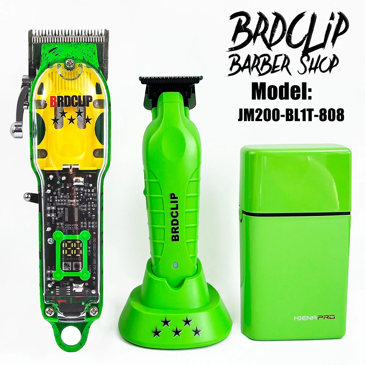 Профессиональная BRDCLIP зеленая JM200 BL1T 808 8200 об/мин парикмахерская бритва машинка