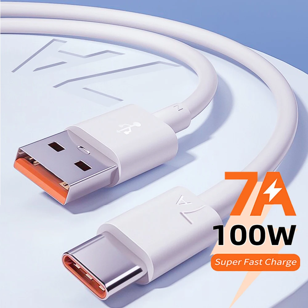 Сверхбыстрый зарядный кабель 7A USB Type-C для Huawei P40 P30 Mate 40, USB-кабель для быстрой зарядки и передачи данных для Xiaomi Mi 12 Pro Oneplus Realme