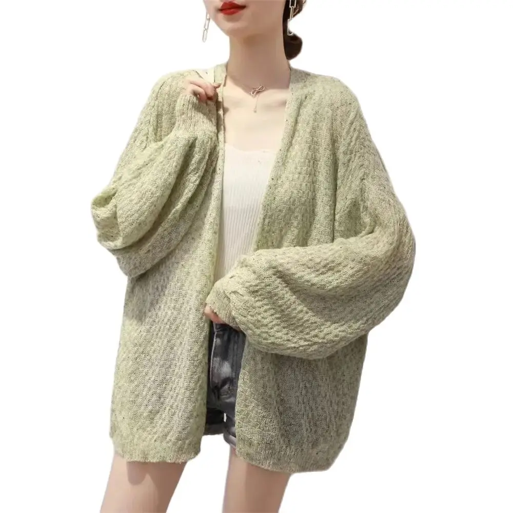 

New Jackets Womens Sweaters Imitation Mink Female Knit Cardigans Spring Autumn Loose Lady Sun Protection Clothing Trendy Coat