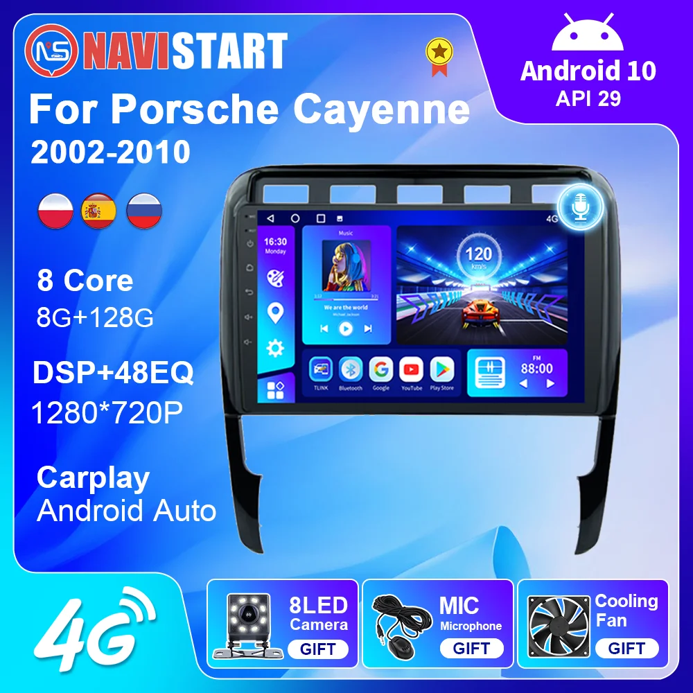 NAVISTART Android 10 аудио для Porsche Cayenne 2002-2010 2din автомобильное радио стерео DSP Авторадио