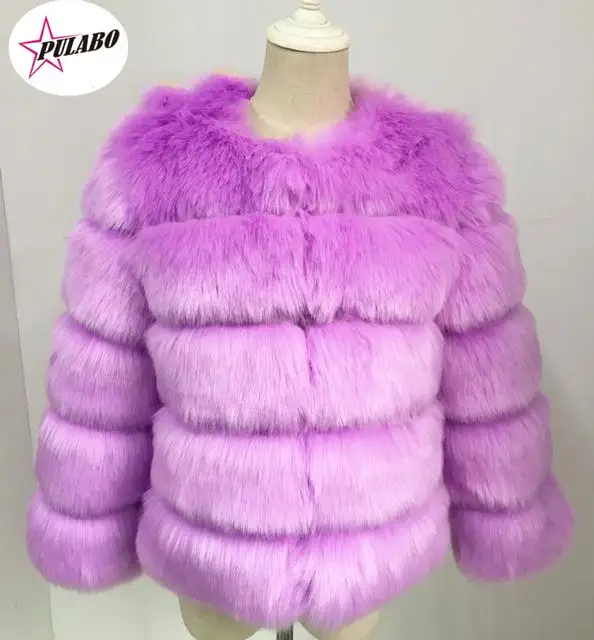 

Women's Fashion Faux Fur Coat Super Hot Autumn Winter Women Short Faux Fox Fur Fluffy Jacket High Quality 7xl Ladies Furry Coats