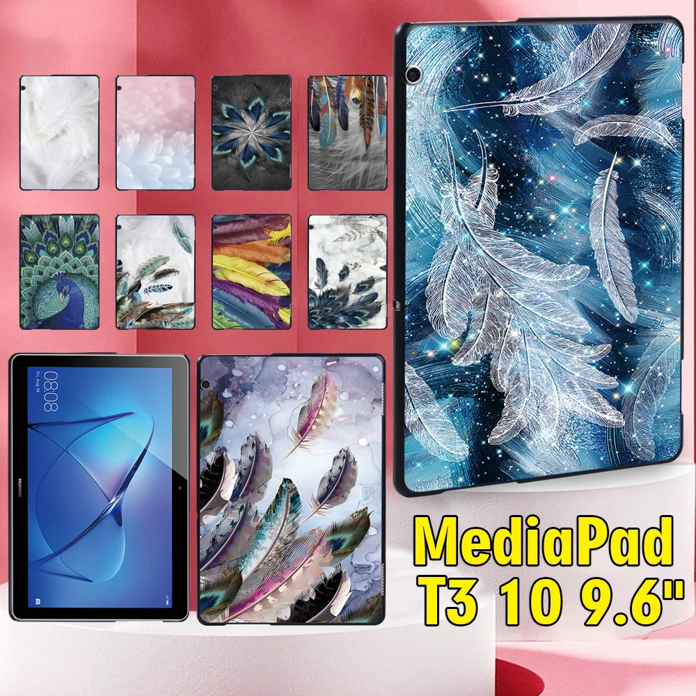 

Чехол для Huawei MediaPad T3 10, 9,6 дюйма, жесткая Задняя Крышка планшета с рисунком в виде пера + стилус