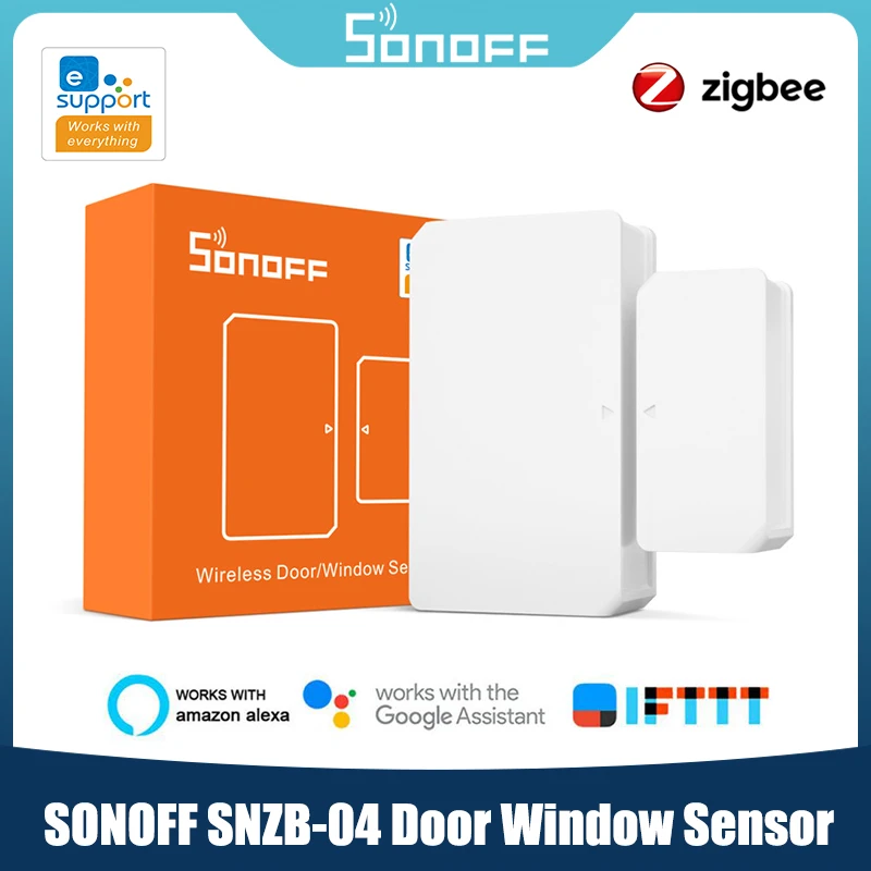 

Датчик окон и дверей SONOFF, умный датчик безопасности EWelink 2 в 1, работает с поддержкой моста ZigBee для Alexa Google Home