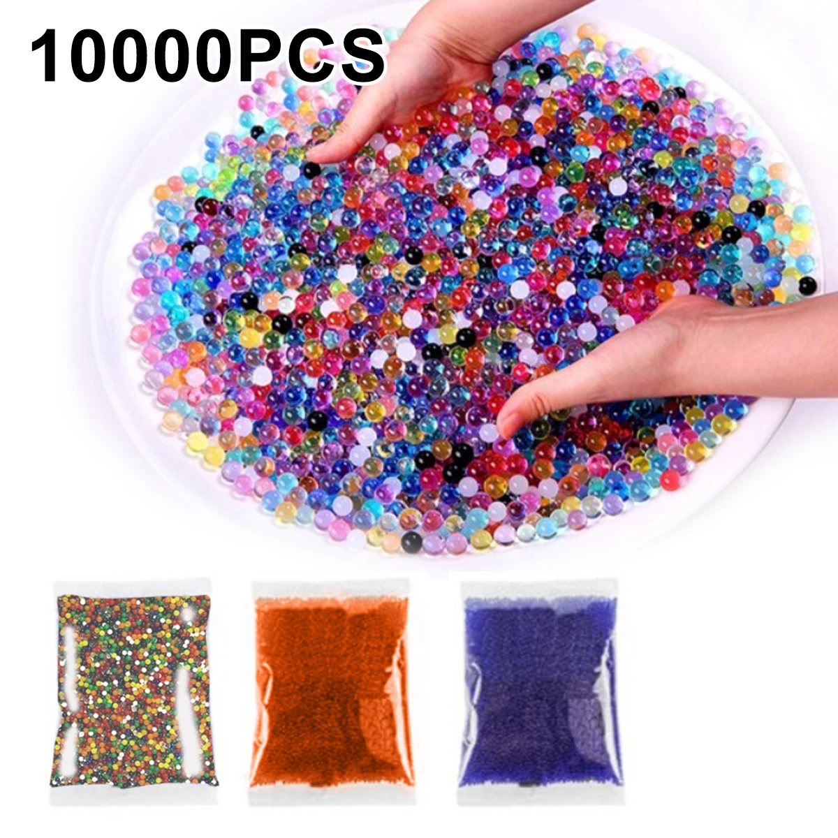 

10,000 Pcs Water Beads Electric Gel Ball Launcher Gel Ball 7-8mm for Team Game Non-Toxic Eco Friendly Water Beads Vase Filler
